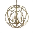 Yosemite Home Decor 4-Light Modern Metal Chandelier in Satin Brass
