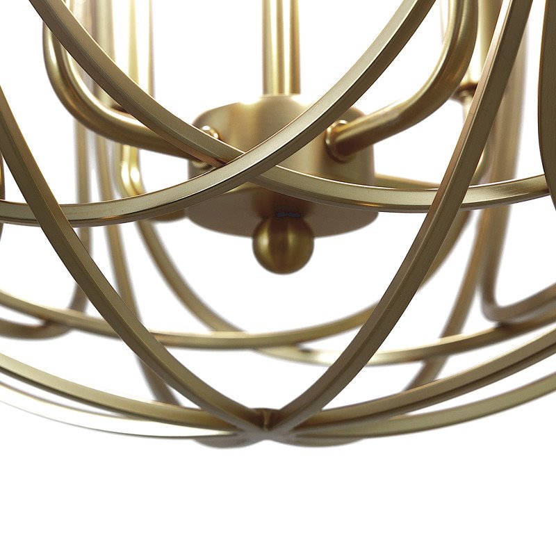Yosemite Home Decor 4-Light Modern Metal Chandelier in Satin Brass