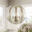 Yosemite Home Decor 4-Light Modern Metal Chandelier in Satin Brass