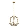 Yosemite Home Decor 4-Light Modern Metal Chandelier in Satin Brass