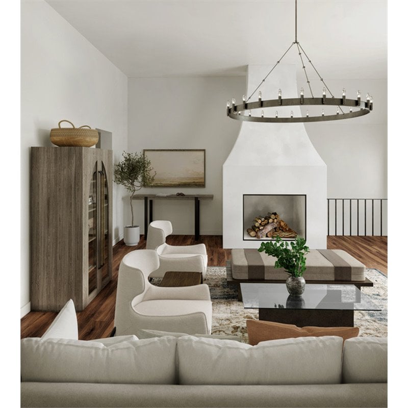 Yosemite Home Decor Farrington 24-Light Raw Iron Metal Chandelier in Gray