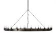 Yosemite Home Decor Farrington 24-Light Raw Iron Metal Chandelier in Gray