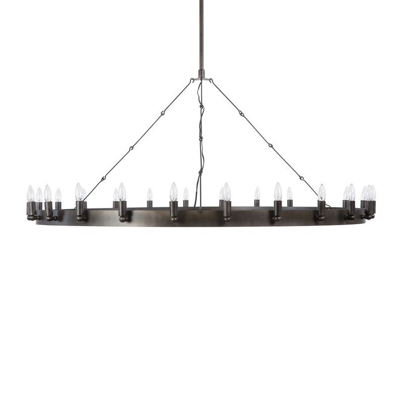 Yosemite Home Decor Farrington 24-Light Raw Iron Metal Chandelier in Gray