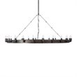 Yosemite Home Decor Farrington 24-Light Raw Iron Metal Chandelier in Gray