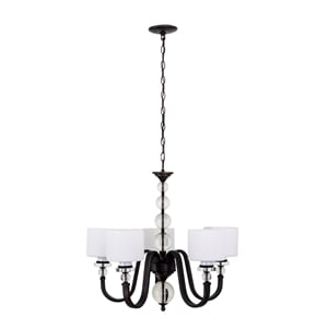 Yosemite Home Decor Mitchell Peak 5-Light Glass Hanging Chandelier in Bronze