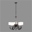 Yosemite Home Decor Mitchell Peak 5-Light Glass Hanging Chandelier in Bronze
