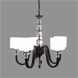 Yosemite Home Decor Mitchell Peak 5-Light Glass Hanging Chandelier in Bronze