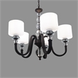 Yosemite Home Decor Mitchell Peak 5-Light Glass Hanging Chandelier in Bronze