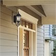 Yosemite Home Decor Brielle 1-Light Glass Outdoor Wall Lantern Sconce in Black