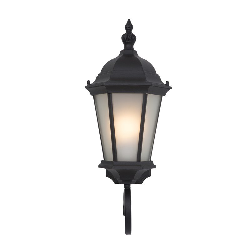 Yosemite Home Decor Brielle 1-Light Glass Outdoor Wall Lantern Sconce in Black