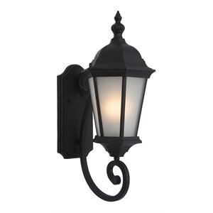 yosemite home decor brielle 1-light glass outdoor wall lantern sconce in black