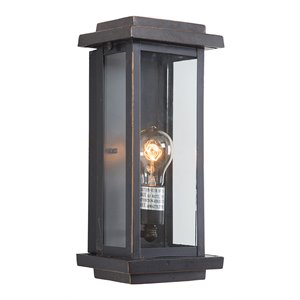 Yosemite Home Decor Ashlan 1-Light Stainless Steel Wall Lantern Sconce in Bronze