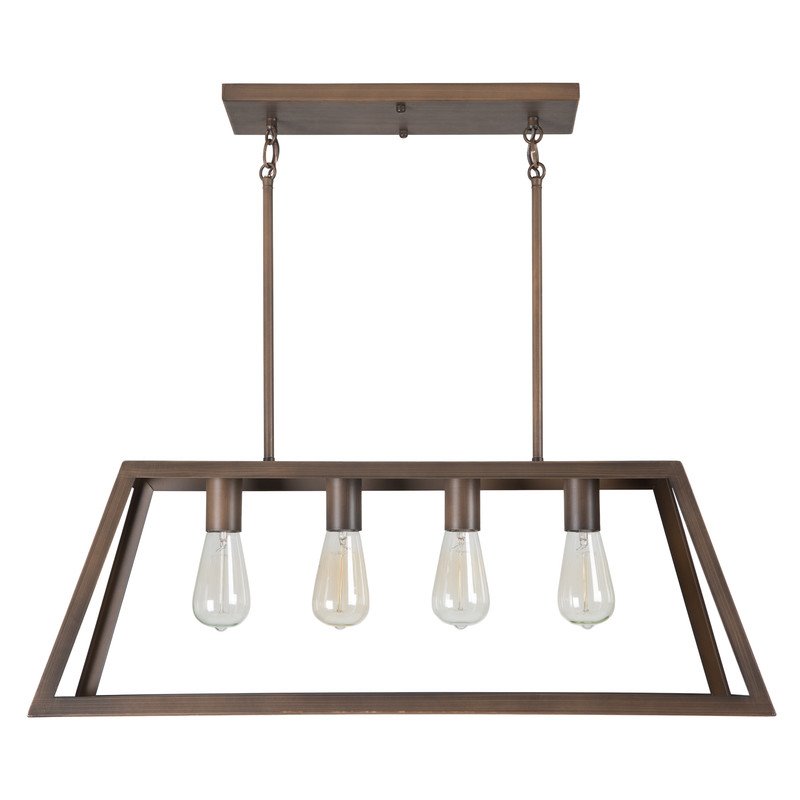 Yosemite Home Decor Skyline Ridge 4-Light Metal Frame Island Light in Bronze