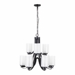 Yosemite Home Decor 9-Light Modern Classic Glass Chandelier in Oil Rubbed Bronze