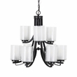 Yosemite Home Decor 9-Light Modern Classic Glass Chandelier in Oil Rubbed Bronze