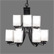 Yosemite Home Decor 9-Light Modern Classic Glass Chandelier in Oil Rubbed Bronze