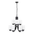 Yosemite Home Decor 9-Light Modern Classic Glass Chandelier in Oil Rubbed Bronze