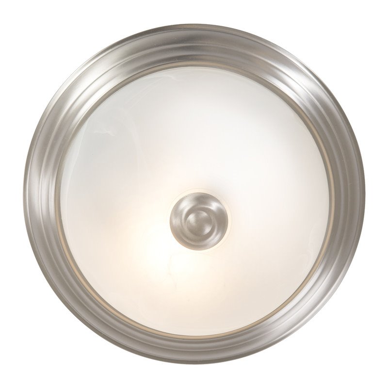 Yosemite Home Decor 1-Light Glass Flush Mount Lighting in Nickel/White