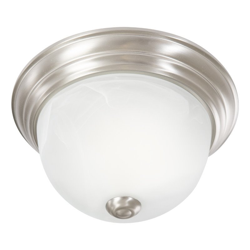 Yosemite Home Decor 1-Light Glass Flush Mount Lighting in Nickel/White