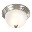 Yosemite Home Decor 1-Light Glass Flush Mount Lighting in Nickel/White