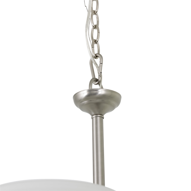 Yosemite Home Decor Ribbon Falls 9-Light Glass Chandelier in Nickel/White