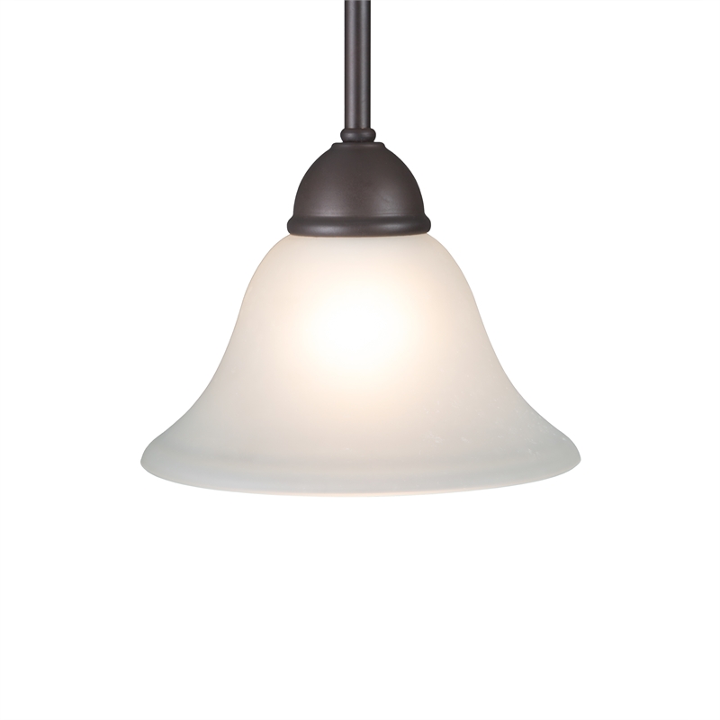 Yosemite Home Decor Vernal Falls 1-Light Metal Mini Pendant in Bronze/White
