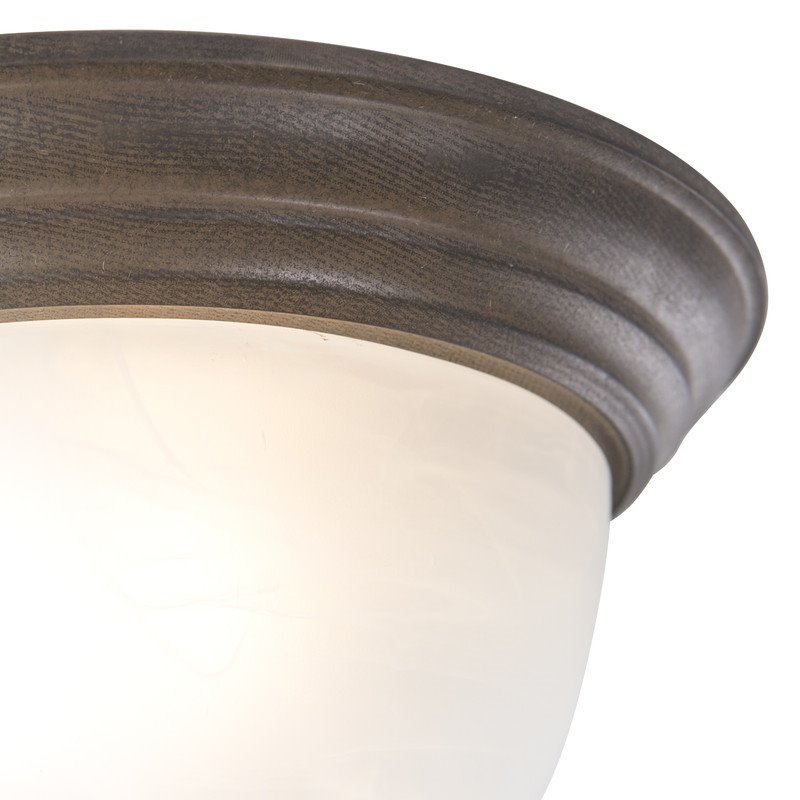 Yosemite Home Decor 1-Light Glass Flush Mount Lighting in Dark Brown/Alabaster