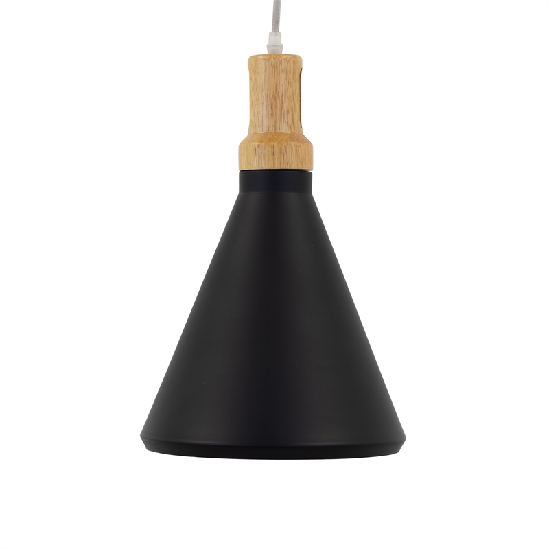 Yosemite Home Decor Noir 1-Light Transitional Aluminum Pendant in Black