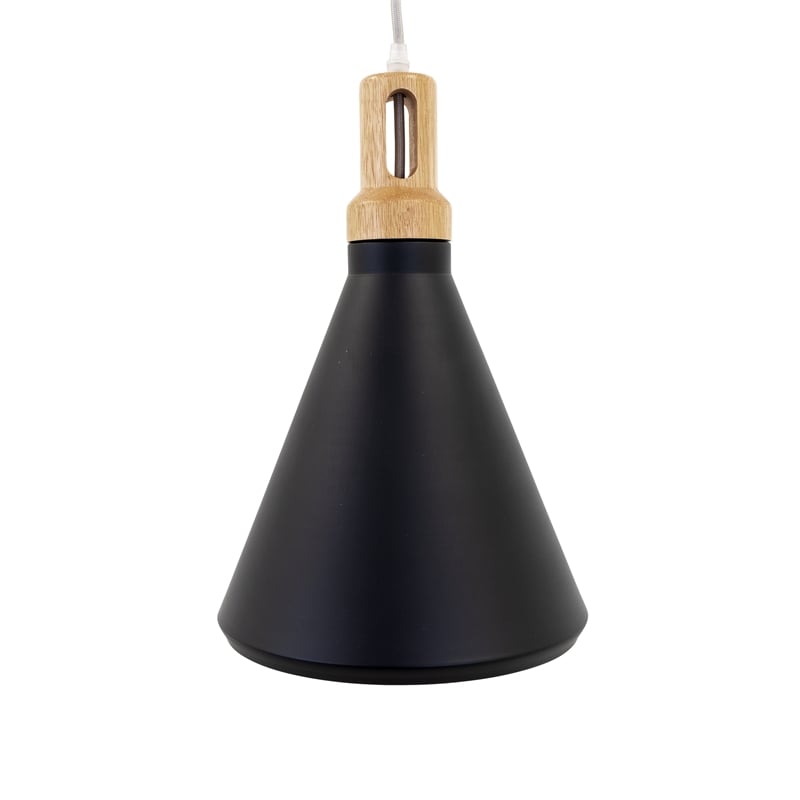 Yosemite Home Decor Noir 1-Light Transitional Aluminum Pendant in Black