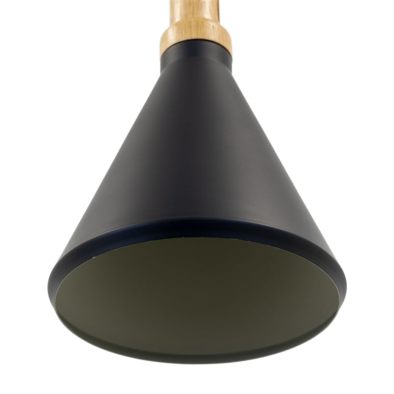 Yosemite Home Decor Noir 1-Light Transitional Aluminum Pendant in Black