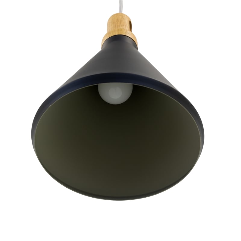 Yosemite Home Decor Noir 1-Light Transitional Aluminum Pendant in Black