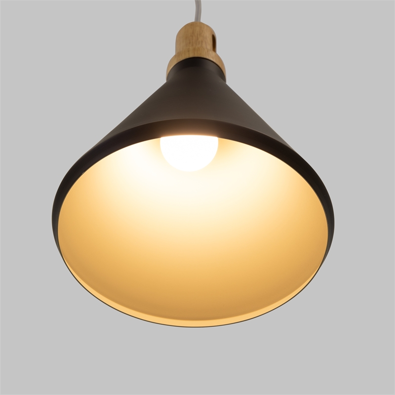 Yosemite Home Decor Noir 1-Light Transitional Aluminum Pendant in Black