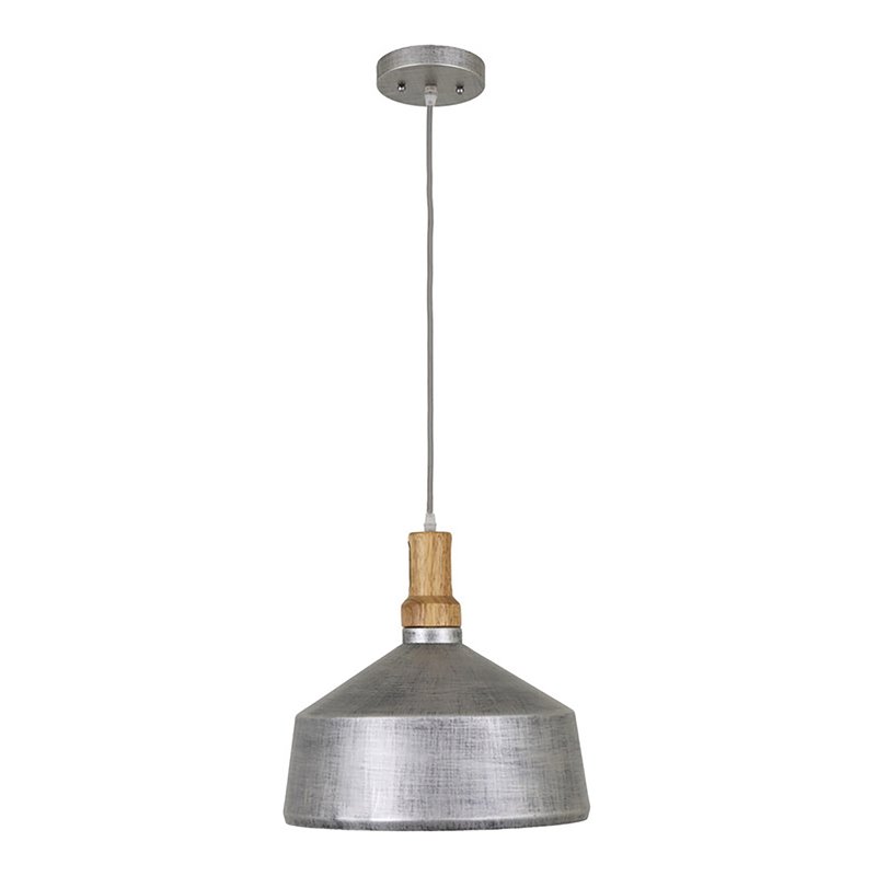 Yosemite Home Decor Gris Plateado 1-Light Aluminum Pendant in Silver Gray