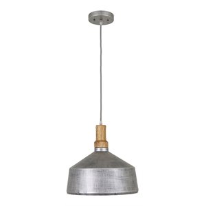 Yosemite Home Decor Gris Plateado 1-Light Aluminum Pendant in Silver Gray