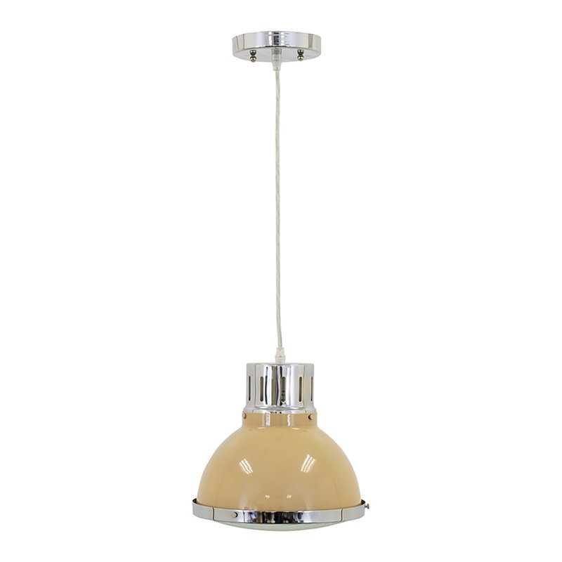 Yosemite Home Decor Harper Bay 1-Light Metal Pendant in Beige