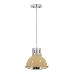 Yosemite Home Decor Harper Bay 1-Light Metal Pendant in Beige