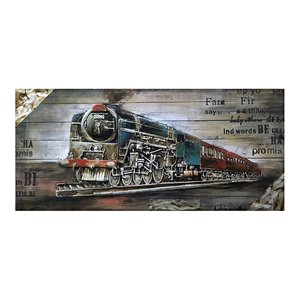 Yosemite Home Decor &quotFull Steam Ahead I&quot Wood Wall Art in Multi-Color