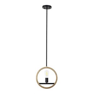 Yosemite Home Decor Unique Designs Paradoxical 1-Light Metal Pendant in Black