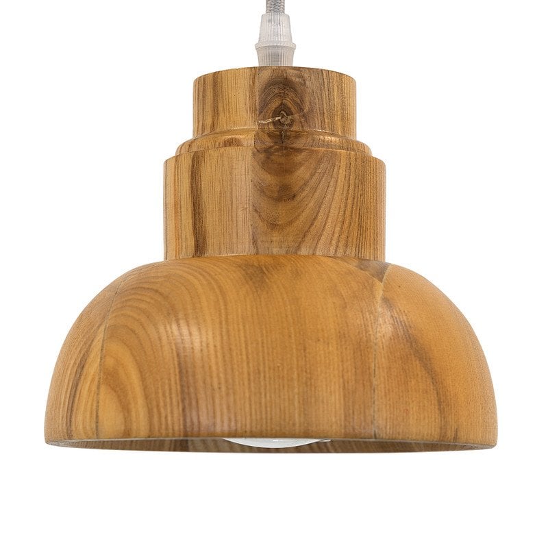 Yosemite Home Decor 1-Light Center Bowl Transitional Wood Pendant in Brown