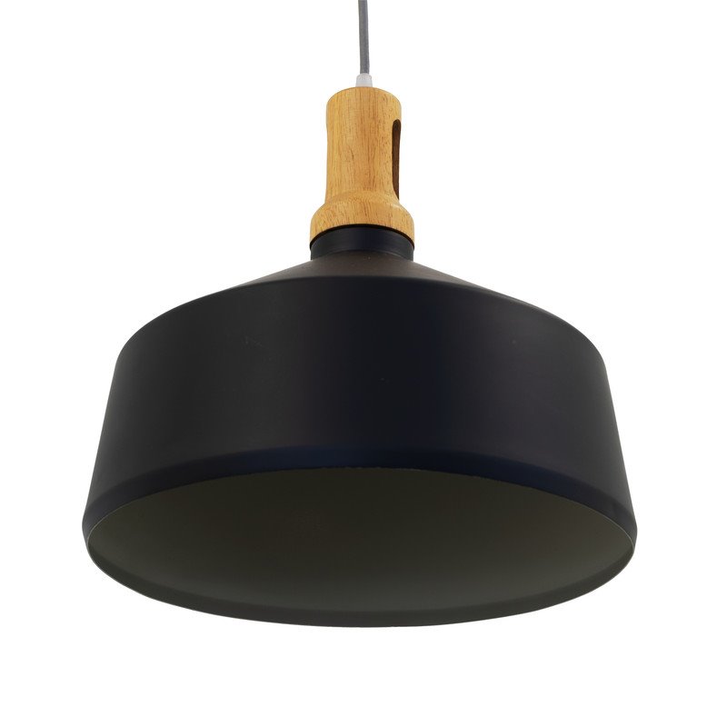 Yosemite Home Decor Noir 1-Light Transitional Aluminum Pendant in Black