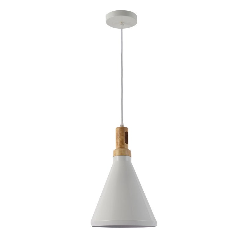 Yosemite Home Decor Blanc 1-Light Transitional Aluminum Pendant in White