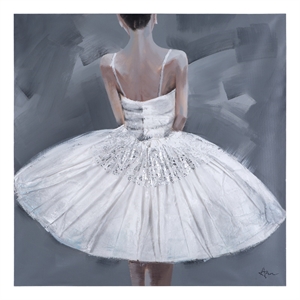 Yosemite Home Decor &quotBallerina III&quot Wood Gallery Wrapped Wall Art in Gray