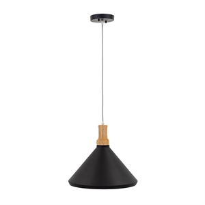 Yosemite Home Decor Noir 1-Light Transitional Aluminum Pendant in Black