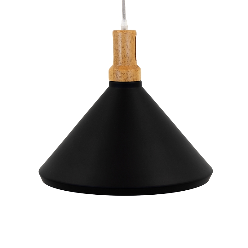Yosemite Home Decor Noir 1-Light Transitional Aluminum Pendant in Black