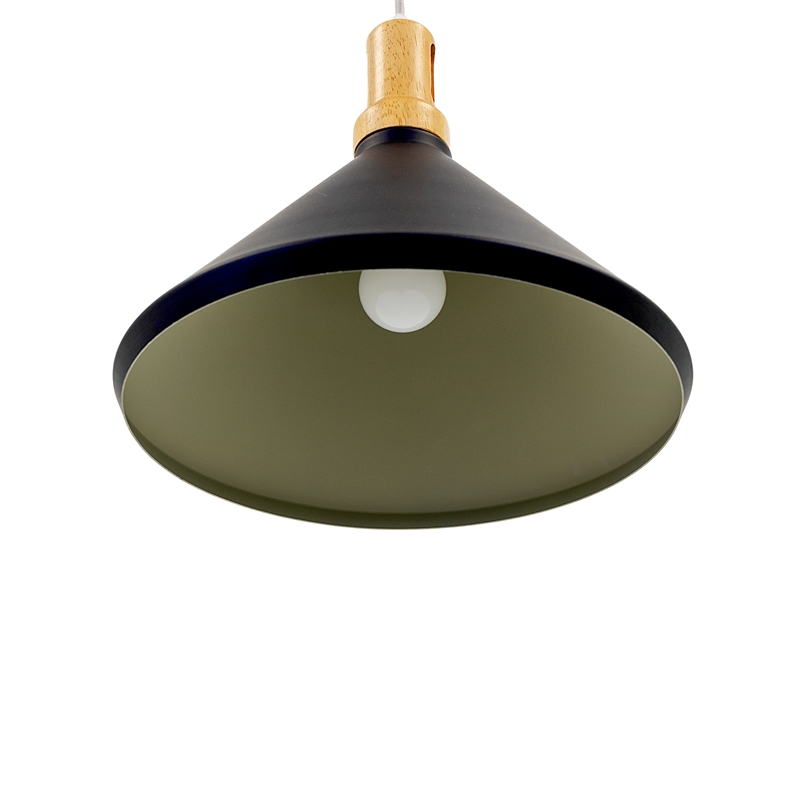 Yosemite Home Decor Noir 1-Light Transitional Aluminum Pendant in Black