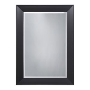 Yosemite Home Decor Large Rectangle Beveled Glass Resin Casual Mirror in Black