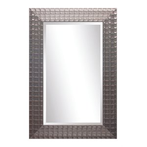 yosemite home decor medium rectangle beveled glass resin mirror in pewter silver
