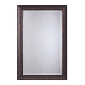 Yosemite Home Decor Medium Rectangle Beveled Glass Resin Casual Mirror in Bronze