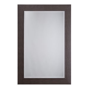 Yosemite Home Decor Medium Rectangle Glass Resin Casual Mirror in Espresso