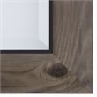 Yosemite Home Decor Medium Rectangle Beveled Glass Wood Casual Mirror in Gray
